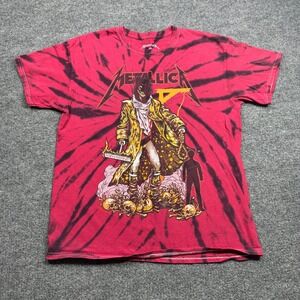 Metallica T Shirt Mens L Red Tie Dye The Unforgiven Graphic Rock Band Tee
